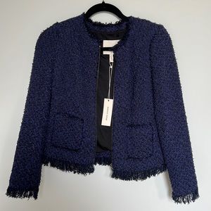 Rebecca Taylor Fringe Tweed Jacket